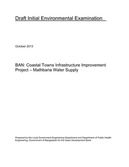 BAN: Coastal Towns Infrastructure Improvement Project – Mathbaria Water Supply