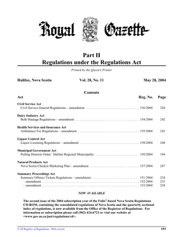 NS Royal Gazette Part II