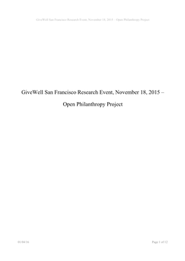 Open Philanthropy Project