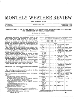 Measurements of Solar Radiation Intensity And