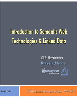 Introduction to Semantic Web Technologies & Linked Data