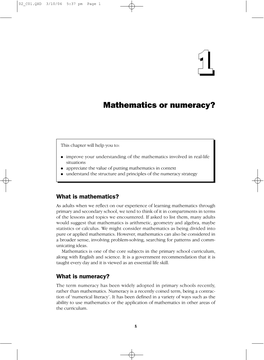 Mathematics Or Numeracy?