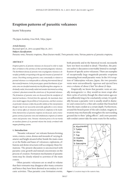 Eruption Patterns of Parasitic Volcanoes Izumi Yokoyama