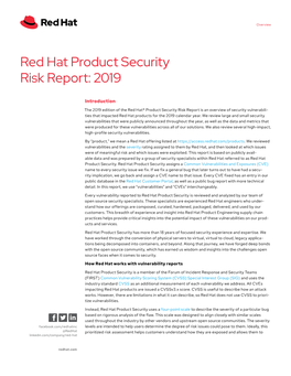 Red Hat Product Security Risk Report: 2019