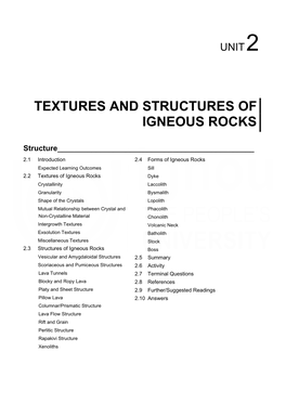 Textures and Structures of Igneous Rocks