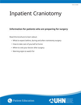 Inpatient Craniotomy