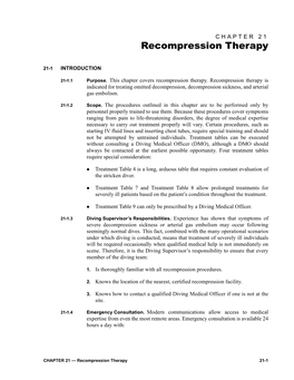 Recompression Therapy