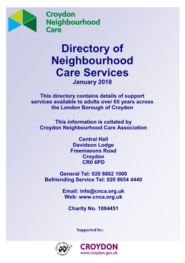 Directory of Neighbourhood Care Services January 2018