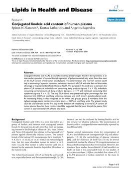 Lipids in Health and Disease Biomed Central