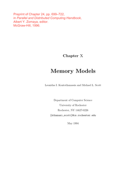 Memory Models