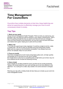Factsheet: Time Management