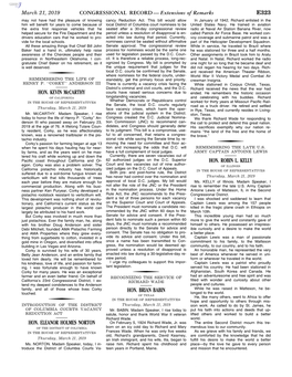 CONGRESSIONAL RECORD— Extensions of Remarks E323 HON
