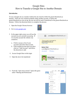 Google Site Transfer