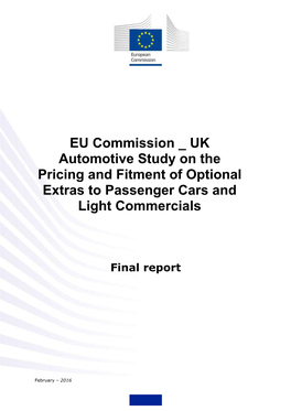 UK Automotive Study on the Pricing and Fitment of Optional Extras to Passenger Cars and Light Commercials