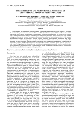 Ethno Medicinal and Phytochemical Properties