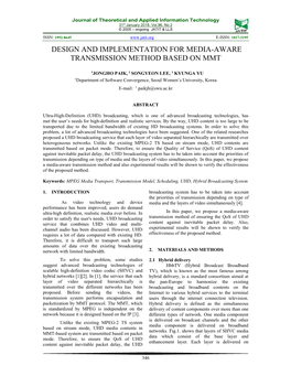 Design and Implementation for Media-Aware Transmission Method Based on Mmt