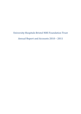 University Hospitals Bristol NHS Foundation Trust Annual Report
