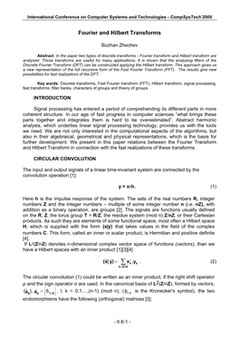 Fourier and Hilbert Transforms