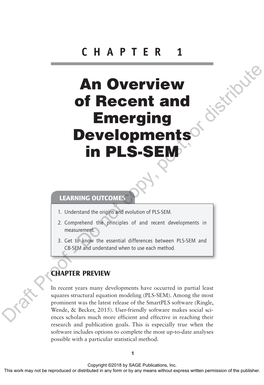 An Overview of Recent and Emerging Developments in PLS-SEM