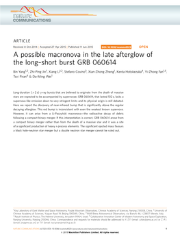 Short Burst GRB 060614