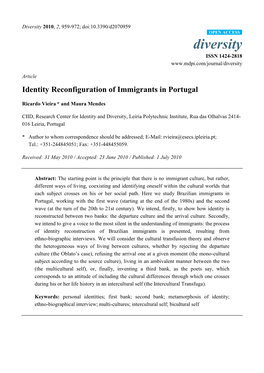 Identity Reconfiguration of Immigrants in Portugal