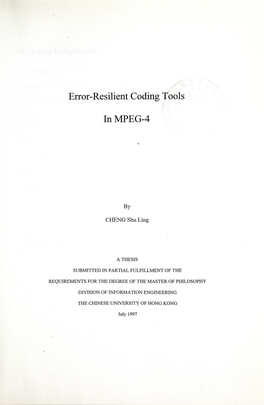 Error-Resilient Coding Tools in MPEG-4