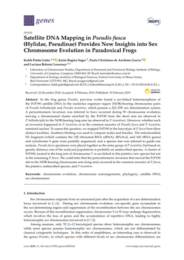 Satellite DNA Mapping in Pseudis Fusca (Hylidae, Pseudinae) Provides New Insights Into Sex Chromosome Evolution in Paradoxical Frogs