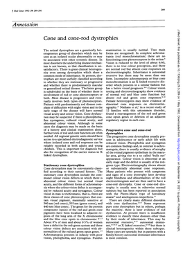 Annotation Cone and Cone-Rod Dystrophies