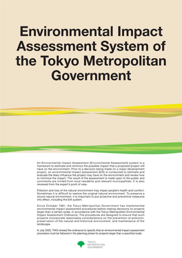 Environmental Impact Assessment System of the Tokyo Metropolitan Government