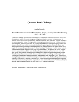 Quantum Randi Challenge