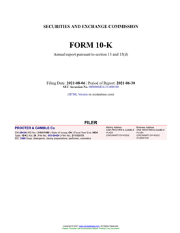 FORM 10-K Annual Report Pursuant to Section 13 and 15(D)