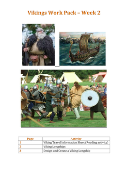 Viking Travel Information Sheet (Reading Activity) Viking Longships Design and Create a Viking Longship