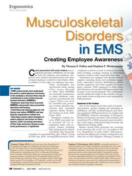 Musculoskeletal Disorders in EMS Creating Employee Awareness