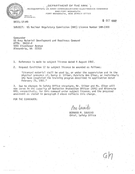 Ltr from B. Savaiko of Dept of the Army to Commander, US Army Material