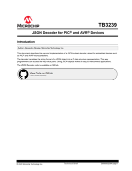 JSON Decoder for PIC® and AVR® Devices