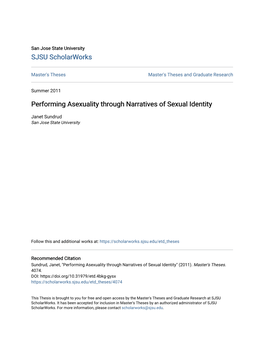 Performing Asexuality Through Narratives of Sexual Identity