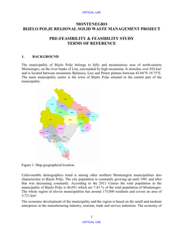 Montenegro Bijelo Polje Regional Solid Waste Management Project