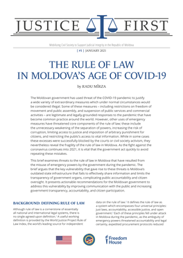 The Rule of Law in Moldova's Age of Covid-19