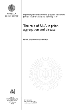 The Role of RNA in Prion Aggregation and Disease