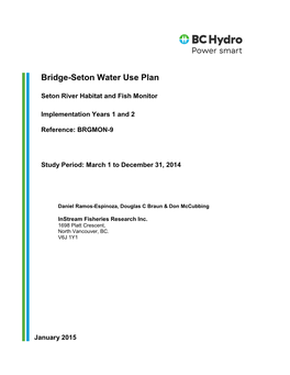 BRGMON-9 | Seton River Habitat and Fish Monitor