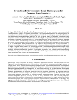 Evaluation of Microbolometer-Based Thermography for Gossamer Space Structures