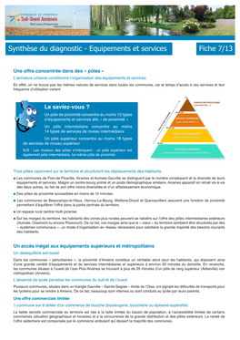 Synthèse Du Diagnostic - Equipements Et Services Fiche 7/13