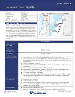 Lynnwood to Everett Light Rail