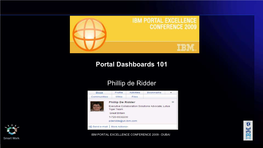 Portal Dashboards 101 Phillip De Ridder