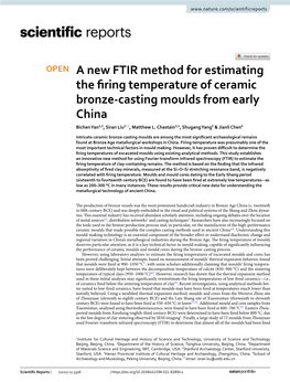 A New FTIR Method for Estimating the Firing Temperature of Ceramic