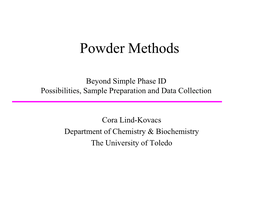 Powder Methods Handout