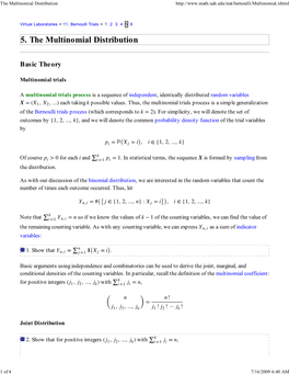 5. the Multinomial Distribution