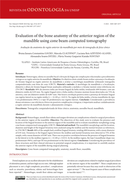 Evaluation of the Bone Anatomy of the Anterior Region of the Mandible Using Cone Beam Computed Tomography