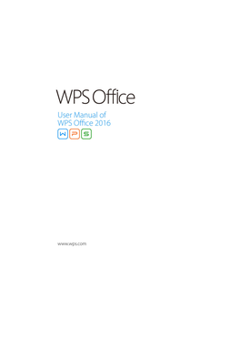 WPS Spreadsheets User Manual