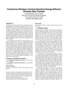 Context-Sensitive Energy-Efficient Wireless Data Transfer